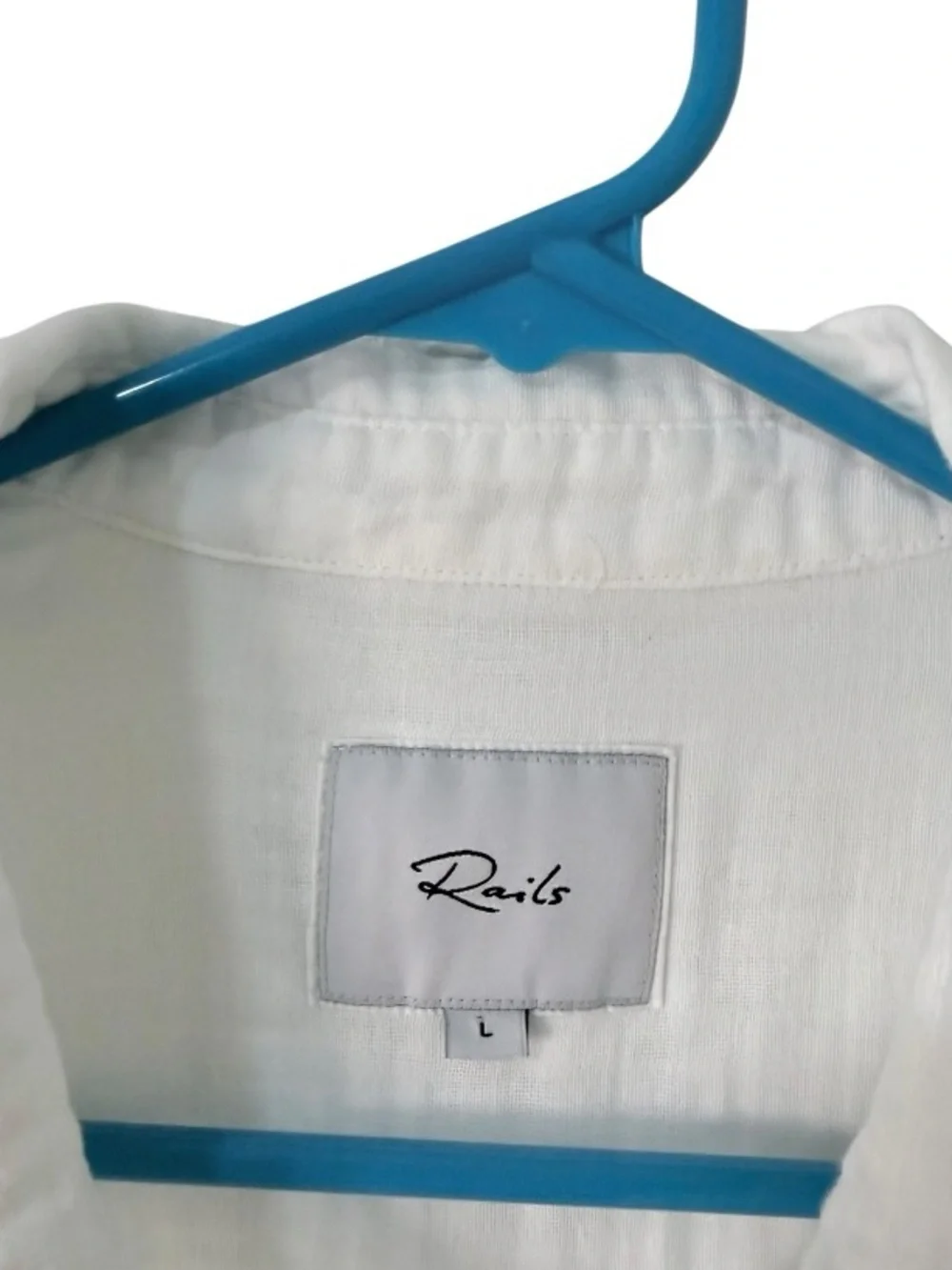 Rails Ellis Organic Cotton Gauze Button Up Shirt White Long Sleeve Women’s L - Picture 10 of 10